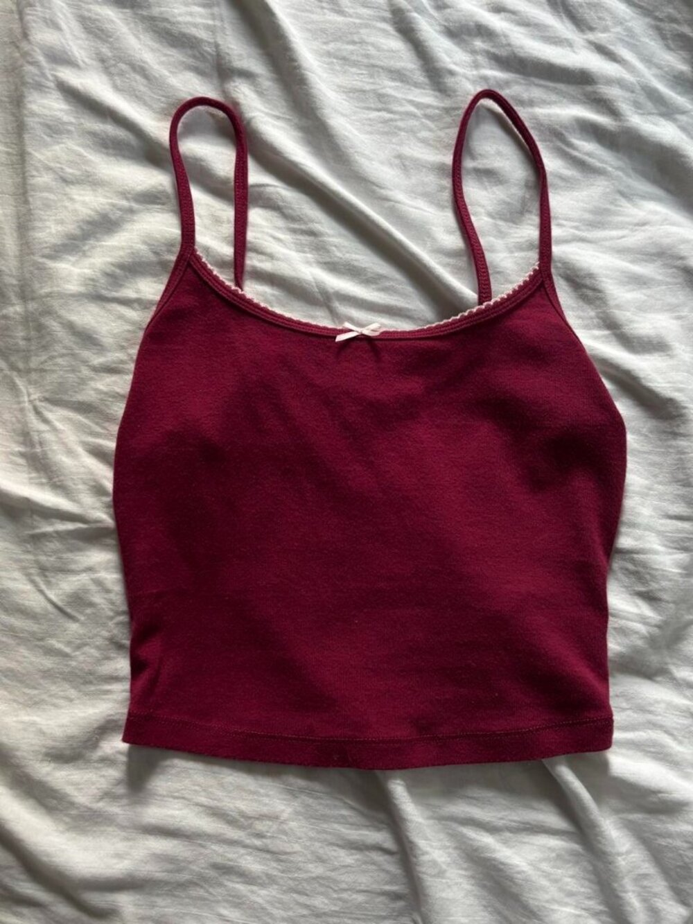 garage dark pink cami with light pink trim